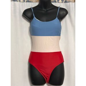 NICE True Craft Color Block Halter 1 PC Swimsuit Size SMALL GOOD CONDITION